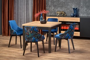 TIAGO SQUARE extensions table, craft oak / black
