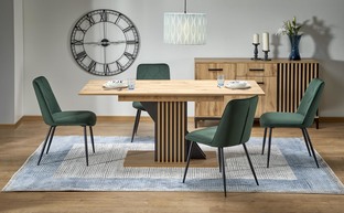 FABIANO extension table, artisan oak / black