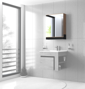 Zdjęcie do “DUESA Szafka lustrzana 60/1D dąb złoty”.