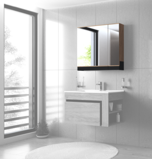 Zdjęcie do “DUESA Szafka lustrzana 80/2D dąb złoty”.