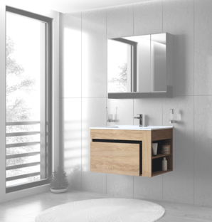 Zdjęcie do “DUESA Szafka pod umywalkę 80/1S dąb złoty”.