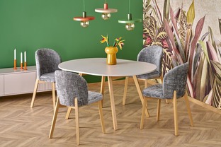 Zdjęcie do “RUBEN stół kolor blat - kaszmir, nogi - naturalny (102-142x102x75 cm) (2p=1szt)”.