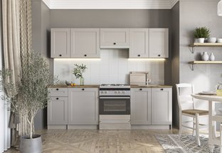 Zdjęcie do “VIVIAN 240 kuchnia zestaw korpus: kaszmir, fronty: kaszmir”.