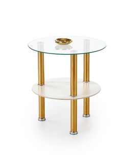 Zdjęcie do “DUCAT S ława, biały marmur / transparentny / złoty (2p=1szt)”.