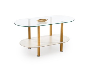 Zdjęcie do “DUCAT ława, biały marmur / transparentny / złoty (2p=1szt)”.