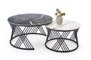 Zdjęcie do “FLAMINGO zestaw 2 ław, czarny marmur / biały marmur / czarny (2p=1szt)”.