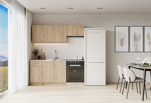 Zdjęcie do “CORONA 180 kuchnia zestaw korpus: dąb cremona, fronty: dąb cremona”.