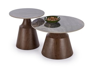Zdjęcie do “TOWER set of 2 c.tables brown marble / walnut”.